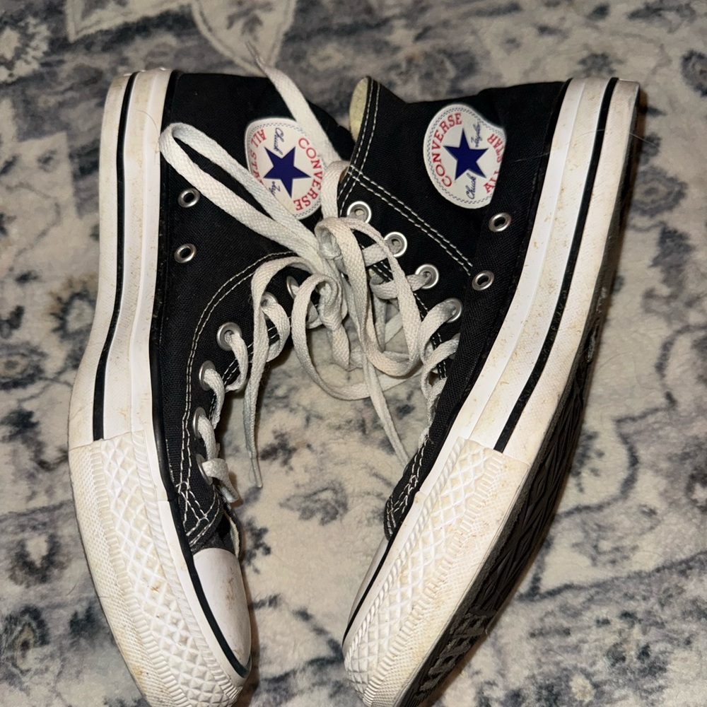 Converse Black and White High-Top Sneakers - Picture 4 of 5